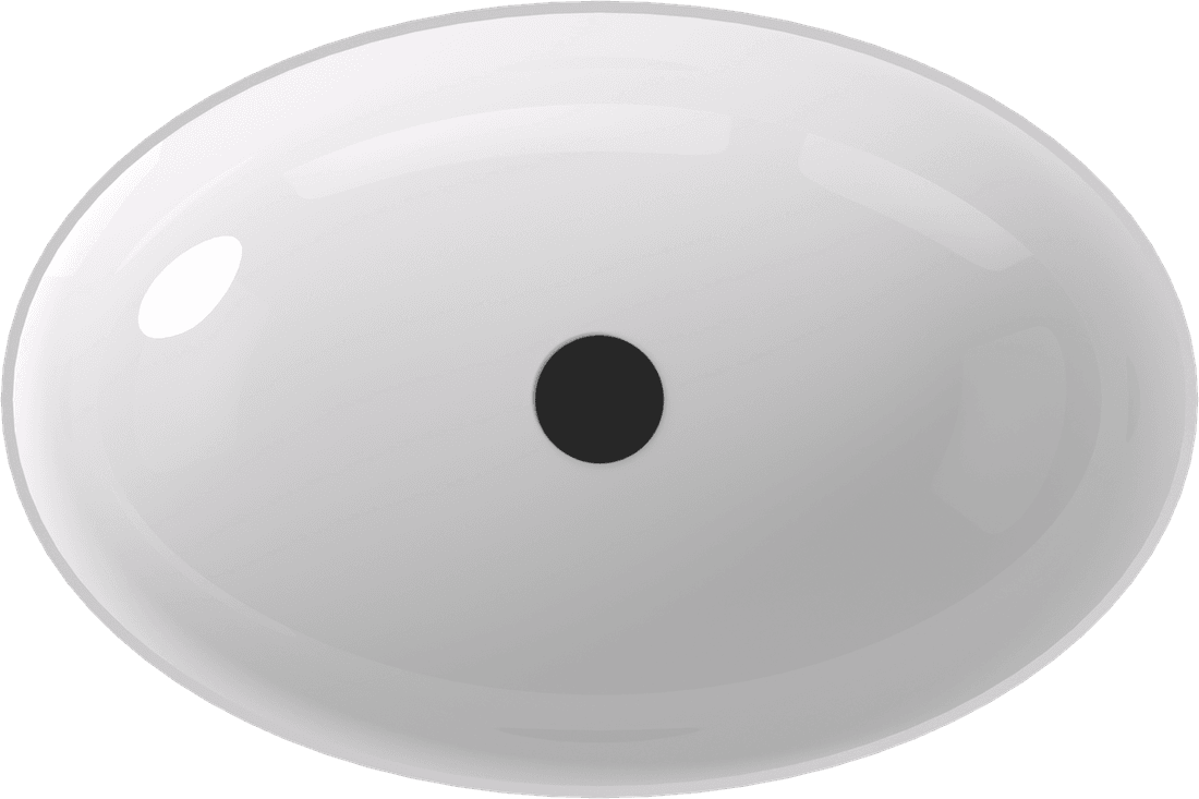BANERA OVAL umywalka kompozytowa nablatowa, 60x40cm, biały/szary mat