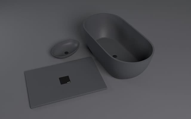 BANERA OVAL umywalka kompozytowa nablatowa, 60x40cm, antracyt mat