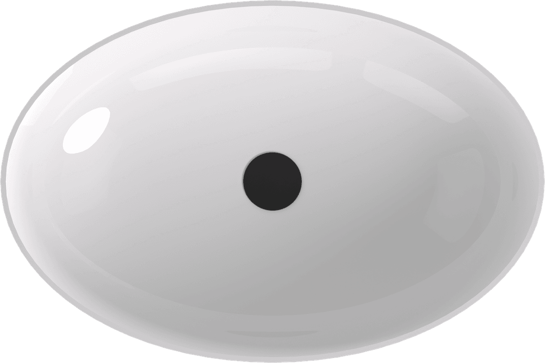 BANERA OVAL umywalka kompozytowa nablatowa, 60x40cm, biały/antracyt mat