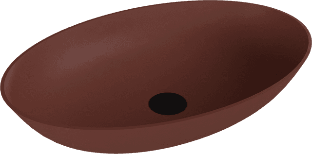 BANERA OVAL umywalka kompozytowa nablatowa, 60x40cm, brązowy mat