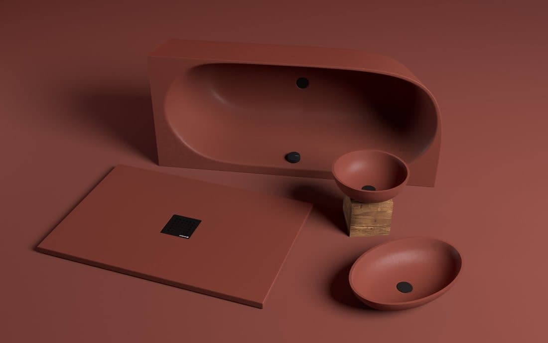 BANERA OVAL umywalka kompozytowa nablatowa, 60x40cm, brązowy mat