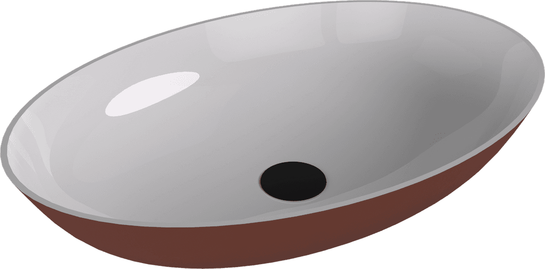 BANERA OVAL umywalka kompozytowa nablatowa, 60x40cm, biały/brązowy mat