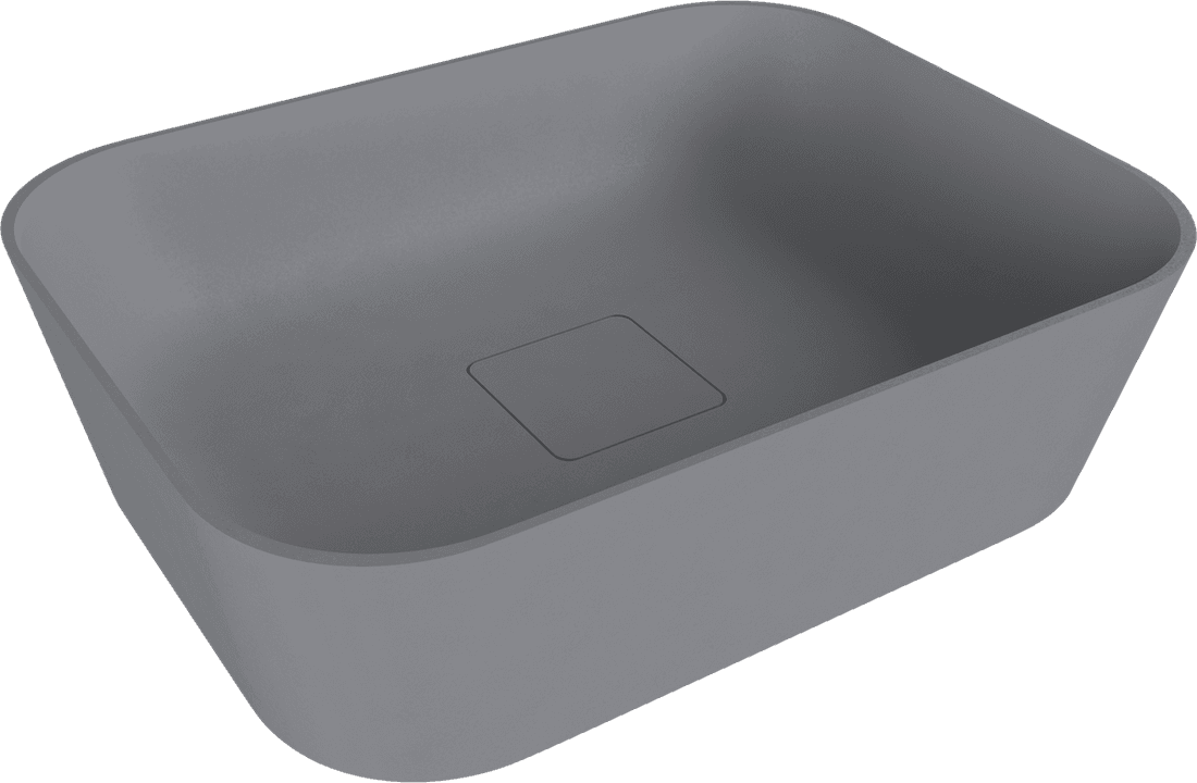 BANERA SQUARE umywalka kompozytowa nablatowa, 50x36cm, szary mat