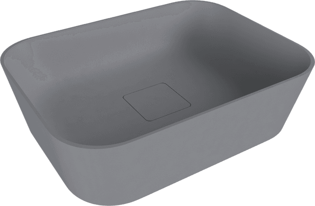 BANERA SQUARE umywalka kompozytowa nablatowa, 50x36cm, szary mat