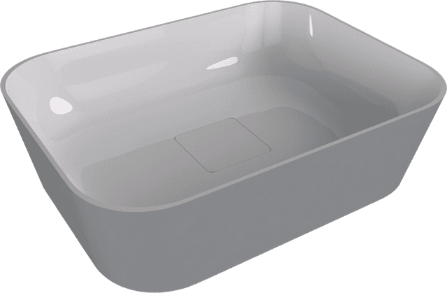 BANERA SQUARE umywalka kompozytowa nablatowa, 50x36cm, biały/szary mat