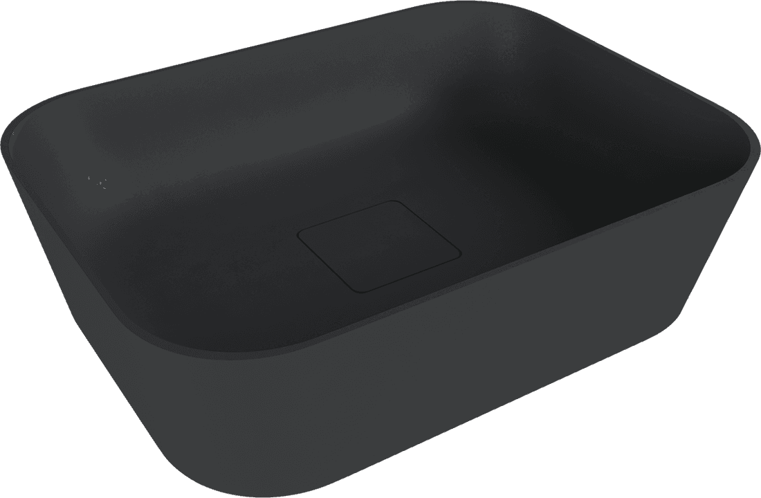 BANERA SQUARE umywalka kompozytowa nablatowa, 50x36cm, antracyt mat