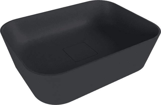 BANERA SQUARE umywalka kompozytowa nablatowa, 50x36cm, antracyt mat