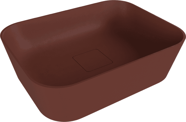 BANERA SQUARE umywalka kompozytowa nablatowa, 50x36cm, brązowy mat