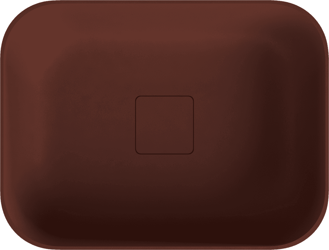 BANERA SQUARE umywalka kompozytowa nablatowa, 50x36cm, brązowy mat