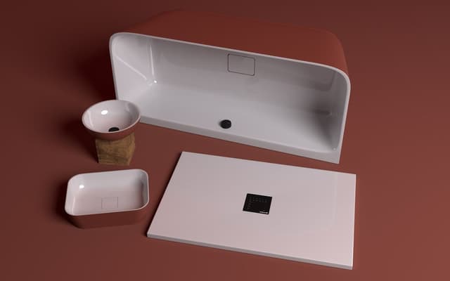 BANERA SQUARE umywalka kompozytowa nablatowa, 50x36cm, biały/brązowy mat