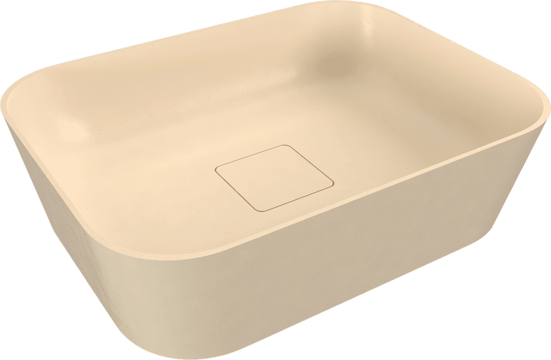 BANERA SQUARE umywalka kompozytowa nablatowa, 50x36cm, beż mat