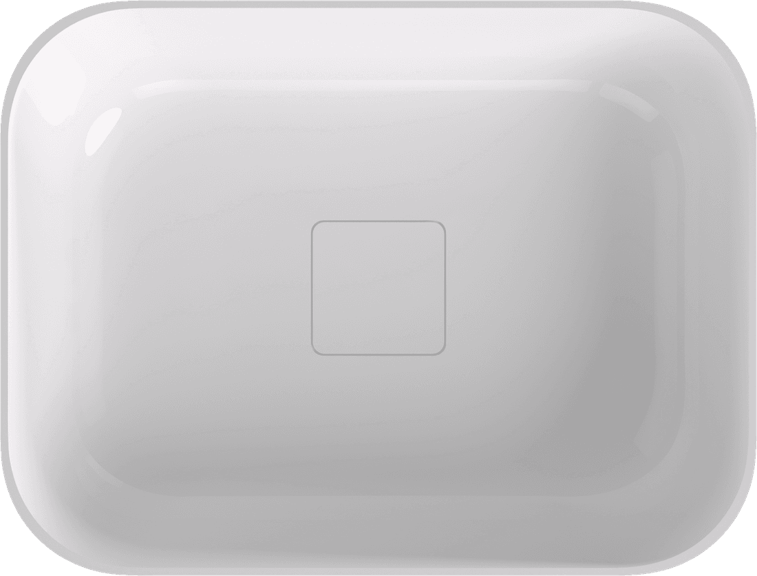 BANERA SQUARE umywalka kompozytowa nablatowa, 50x36cm, biały/beż mat