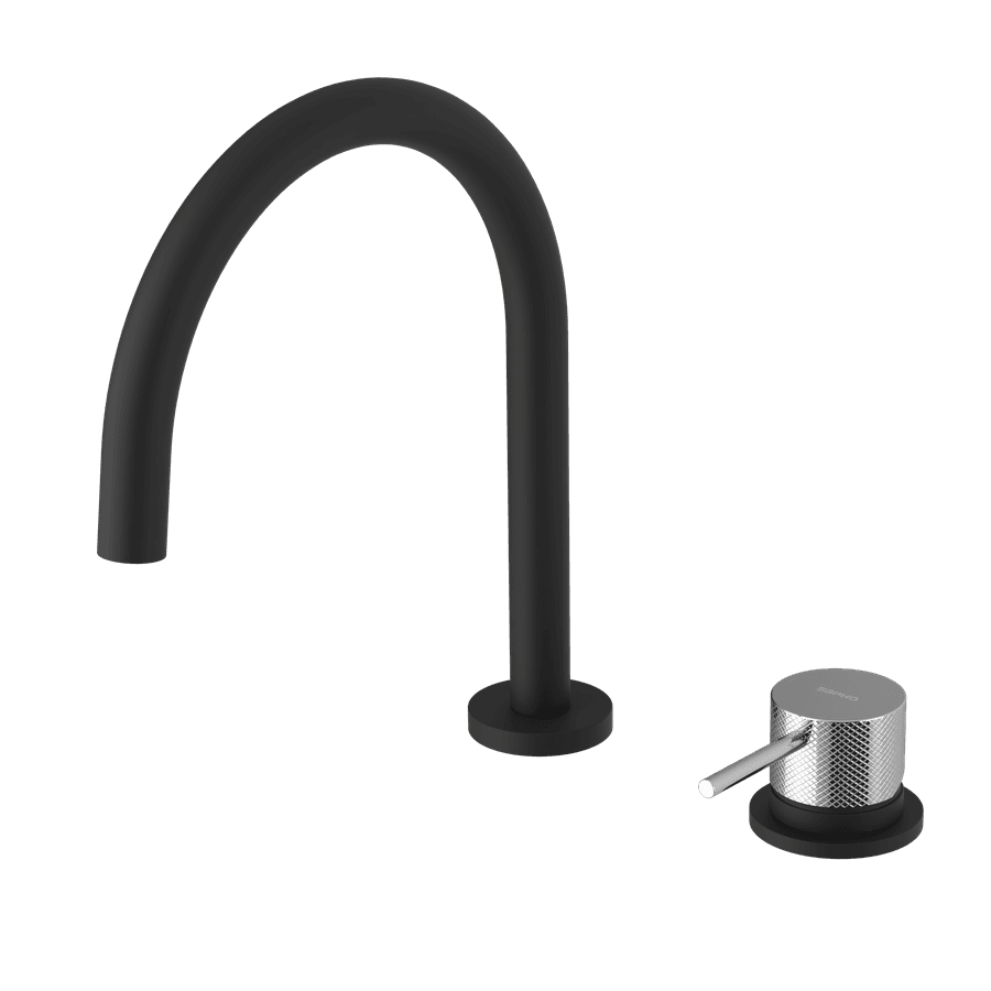 ULTRASAN bateria umywalkowa podtynkowa 2-elementowa, czarny mat/chrom