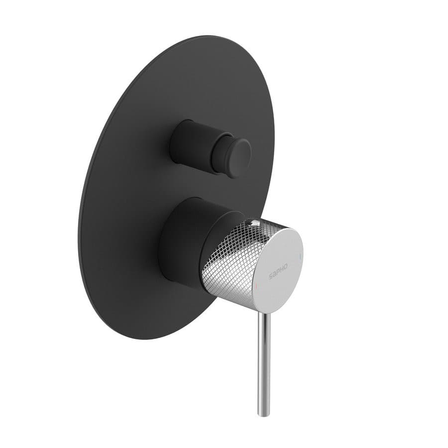 ULTRASAN bateria prysznicowa podtynkowa, 2 wyjścia, czarny mat/chrom