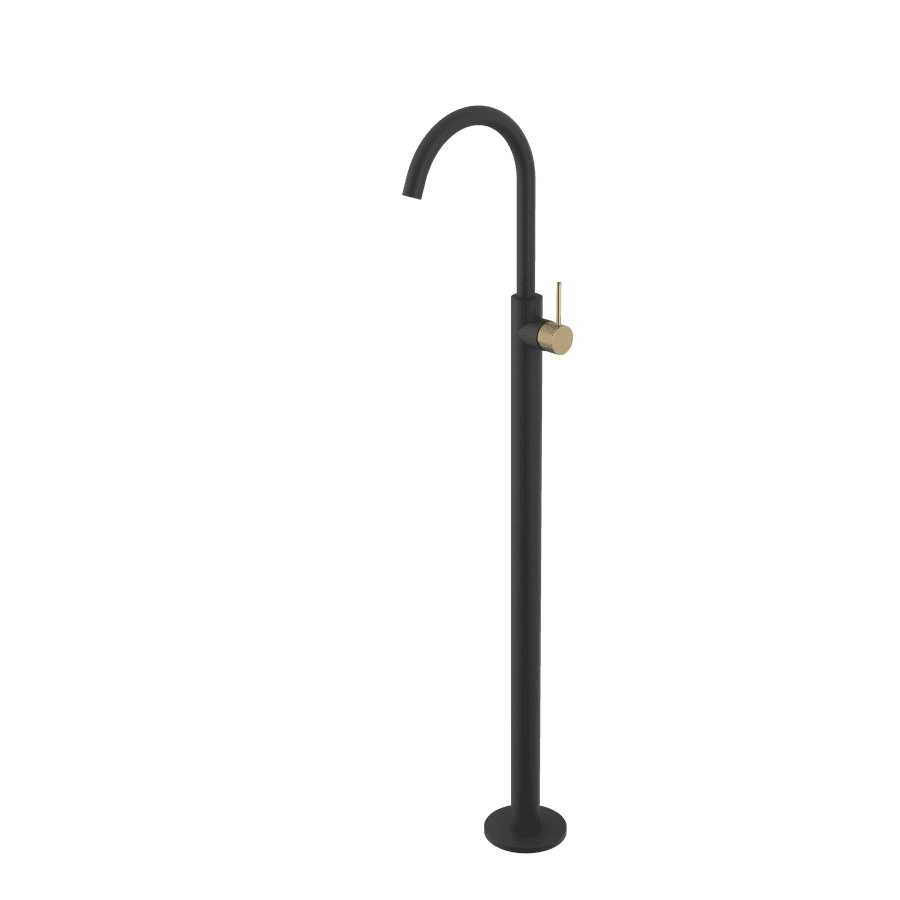 ULTRASAN bateria umywalkowa wolnostojąca, czarny mat/złoty mat