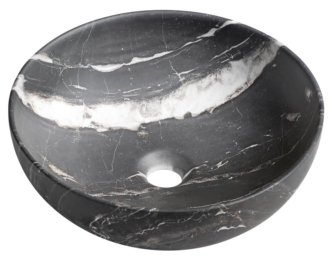 RONDANE umywalka ceramiczna nablatowa średnica 41cm, carnico marmor