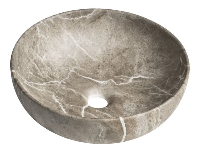 RONDANE umywalka ceramiczna nablatowa średnica 41cm, breccia marmor