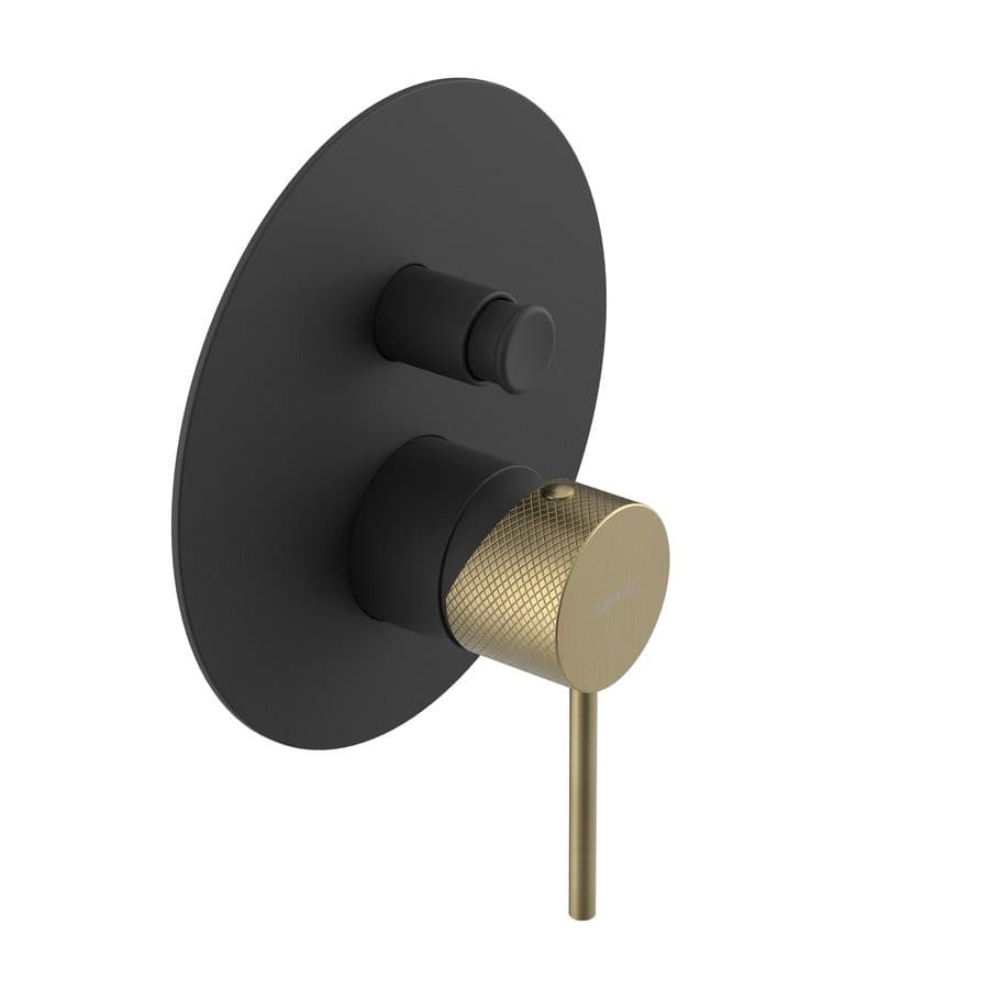 ULTRASAN bateria prysznicowa podtynkowa, 2 wyjścia, czarny mat/złoty mat