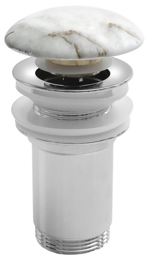 Korek umywalkowy 5/4“, klik-klak, grzybek ceramiczny, 10-50mm, bianco carrara
