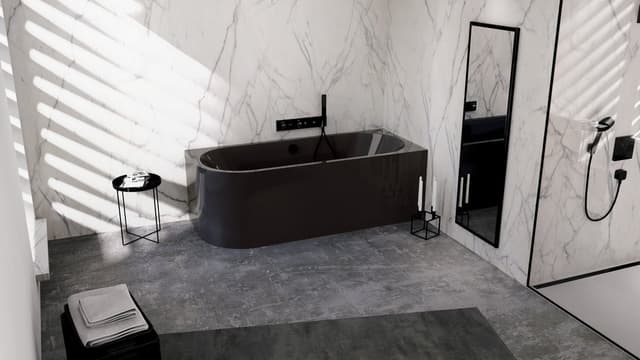 VIVA R MONOLITH wanna wolnostojąca przyścienna 180x75x60cm, szary