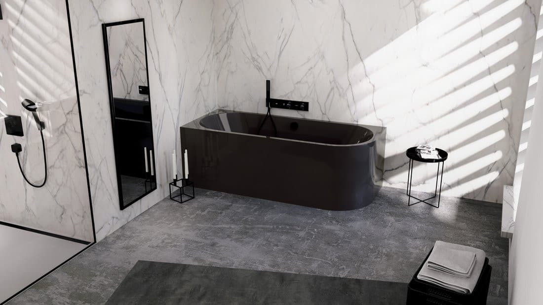 VIVA L MONOLITH wanna wolnostojąca przyścienna 170x75x60cm, szary