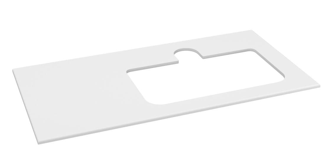 BRAHEA Rockstone blat z otworem 101x51,5cm (30+70cm), prawa, biały mat