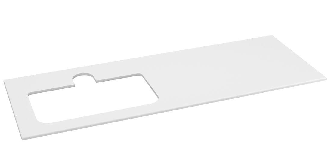 BRAHEA Rockstone blat z otworem 141x51,5cm (70+70cm), lewa, biały mat