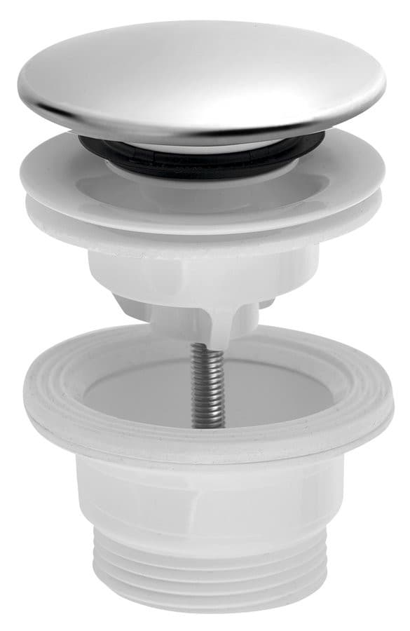 Korek umywalkowy 5/4“, klik-klak, duży grzybek, 4-45mm, ABS/stal nierdzewna