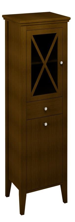 CROSS szafka wysoka z koszem na bieliznę 49x170x39cm, lewa, buk