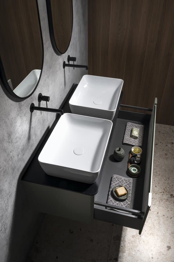 KERALA szafka pod umywalkę 120x35x47,5cm, 1 szuflada, antracyt mat