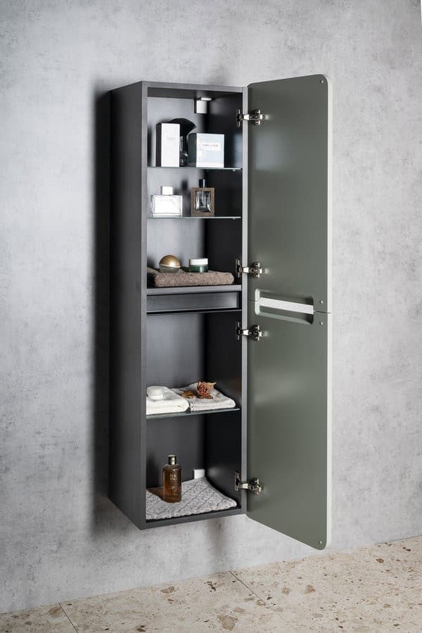 KERALA słupek wysoki, 38x143x32cm, 2 drzwiczki, lewy/prawy, carina/antracyt mat