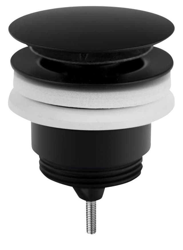 Odpływ umywalkowy 5/4”, klik-klak, duży korek, 10-45mm, czarny mat