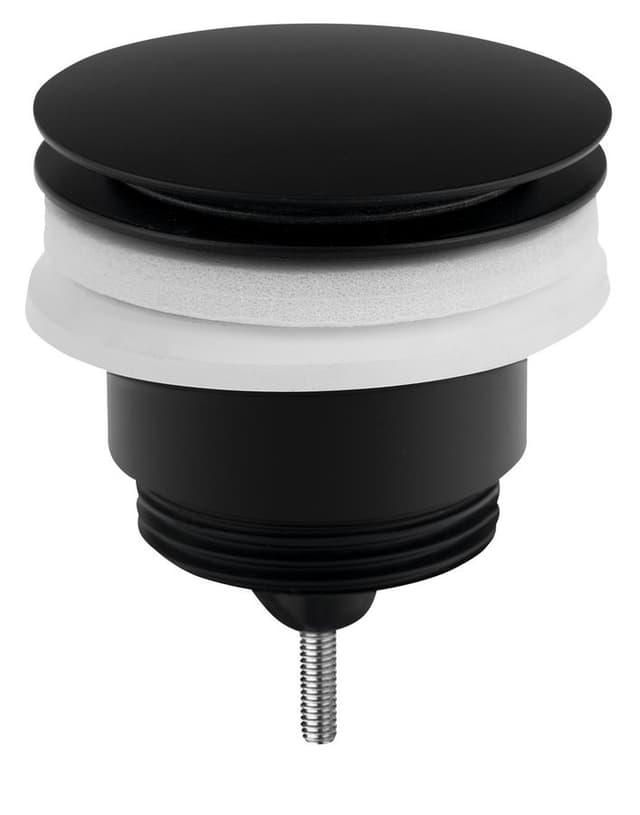 Odpływ umywalkowy 5/4”, klik-klak, duży korek, 10-45mm, czarny mat