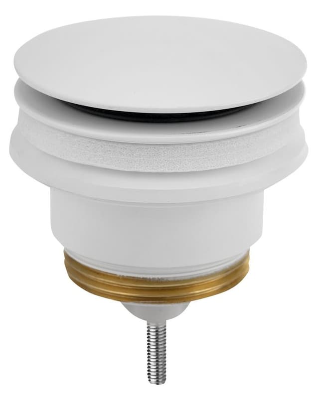 Odpływ umywalkowy 5/4”, klik-klak, duży korek, 10-45mm, biały mat