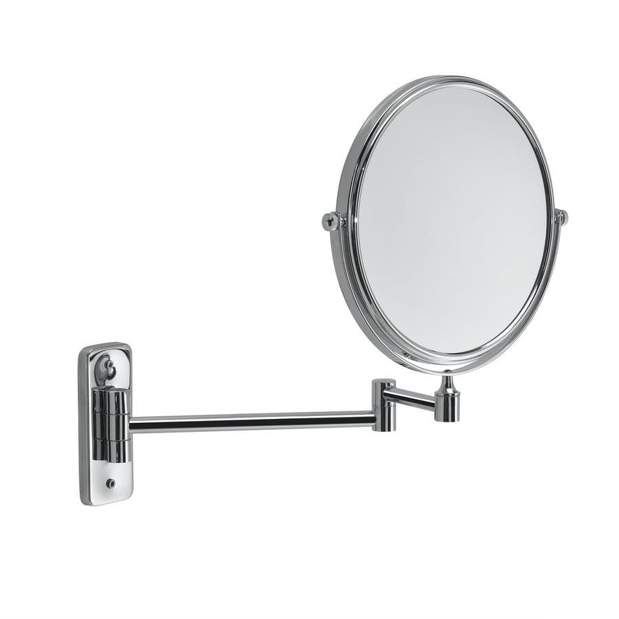 GAIA wiszące lusterko kosmetyczne, średnica 180mm, dwustronne, chrom