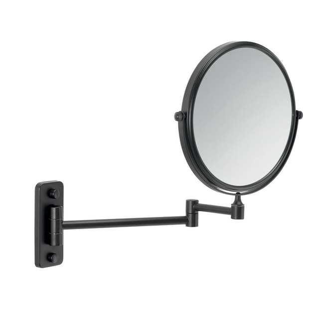 GAIA wiszące lusterko kosmetyczne, średnica 180mm, dwustronne, czarny mat