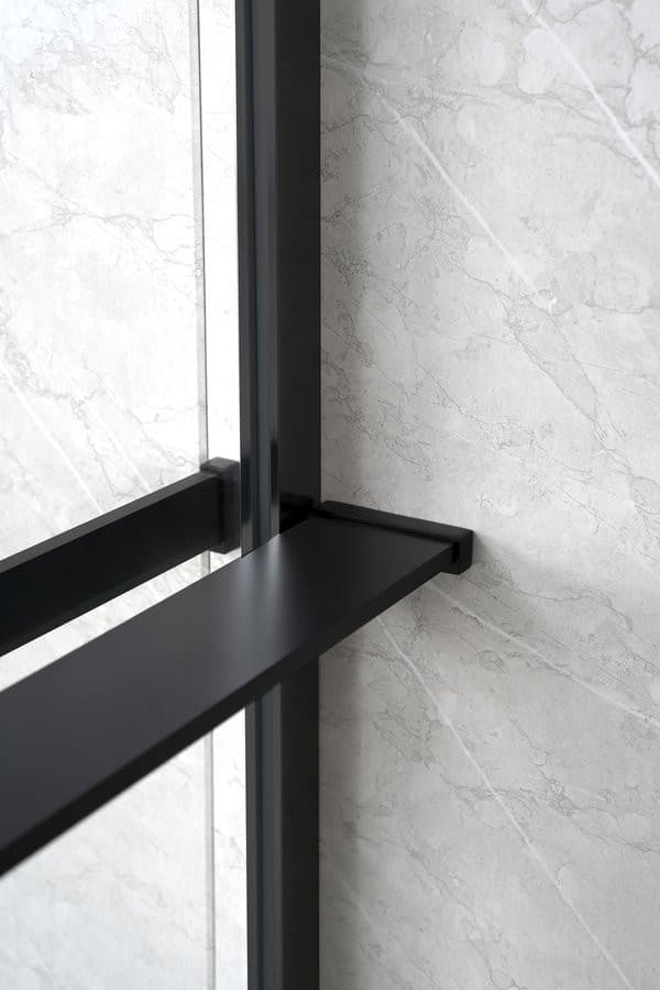 Półka skracana do kabin prysznicowych walk-in 60-140 cm, czarny mat