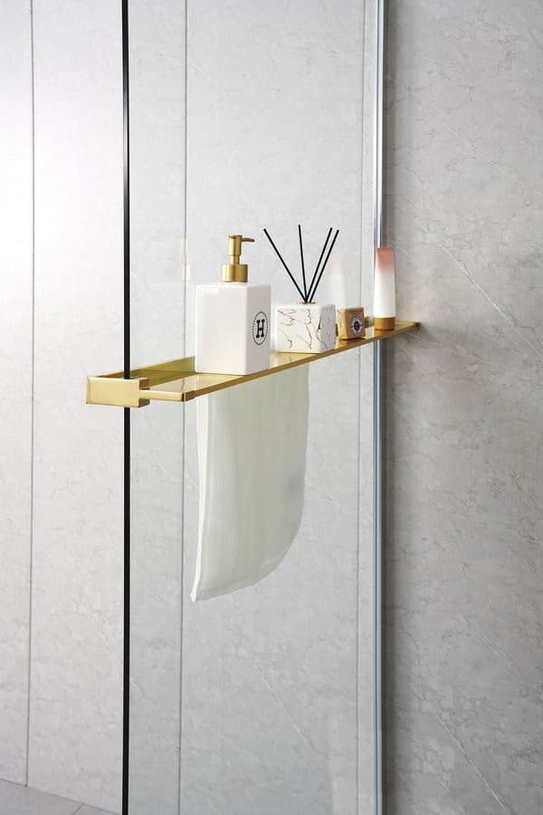 Półka skracana do kabin prysznicowych walk-in 60-140 cm, złoty mat
