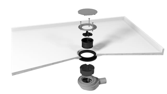 MIRAI syfon do brodzików, średnica 90mm, DN40, korek czarny mat