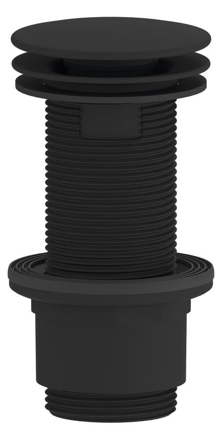 Odpływ umywalkowy 5/4'', niezamykany, duży korek, 10-80mm, ABS/czarny