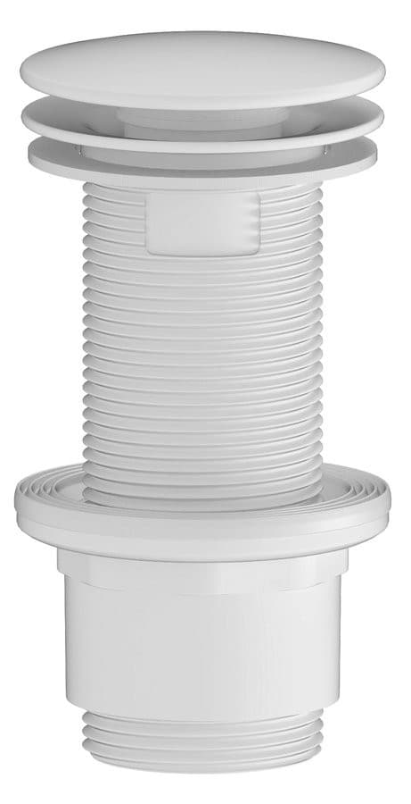 Odpływ umywalkowy 5/4'', niezamykany, duży korek, 10-80mm, ABS/biały