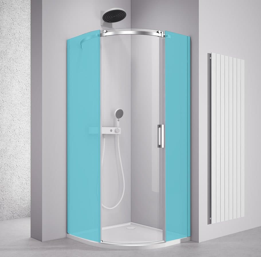 THRON kabina prysznicowa półokrągła 900x900mm, szkło czyste, lewa