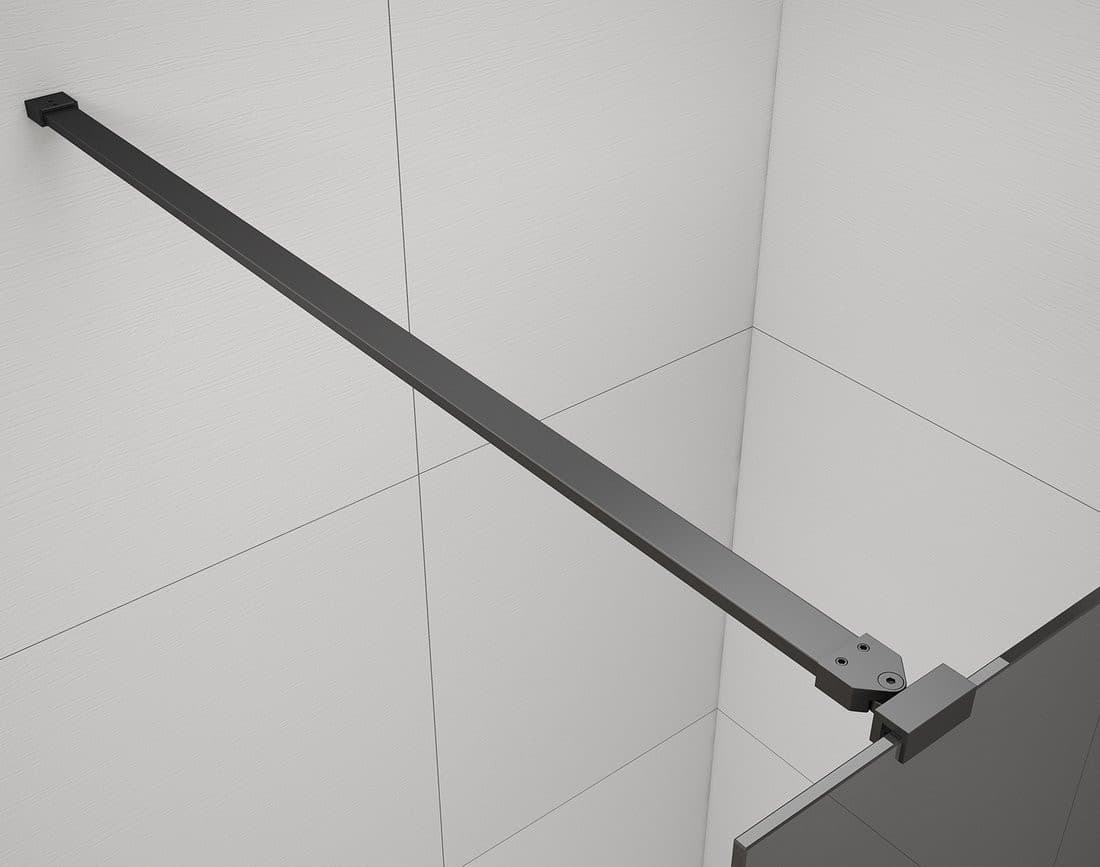 ESCA BLACK MATT jednoczęściowa kabina przysznicowa Walk-In, szklo dymione, 1200 mm