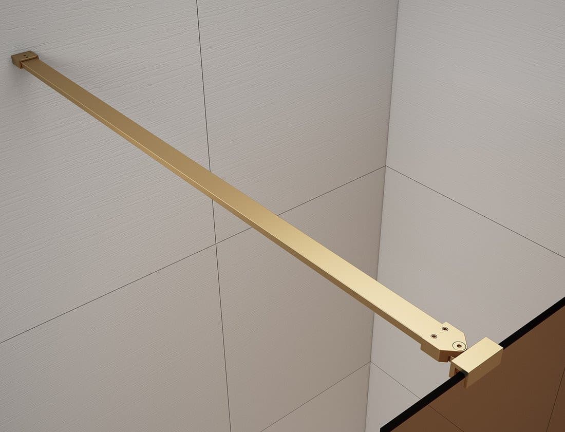 ESCA GOLD MATT jednoczęściowa kabina przysznicowa Walk-In, szklo dymione, 1500 mm