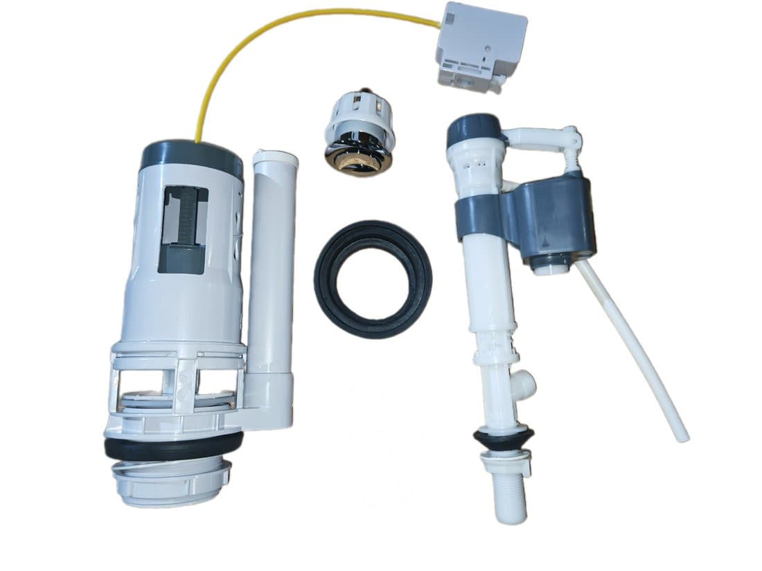 JALTA HYGIE Mechanizm spłukujący z przyciskiem DUAL 49mm, napełnianie od dołu, chrom