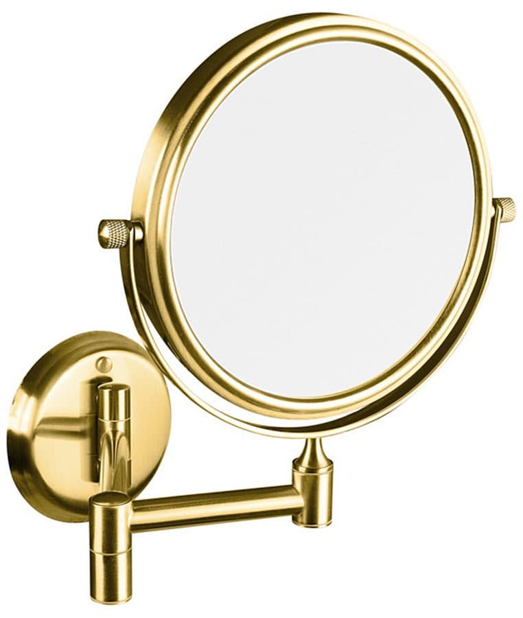 Wiszące lusterko kosmetyczne, średnica 140mm, dwustronne, złoto