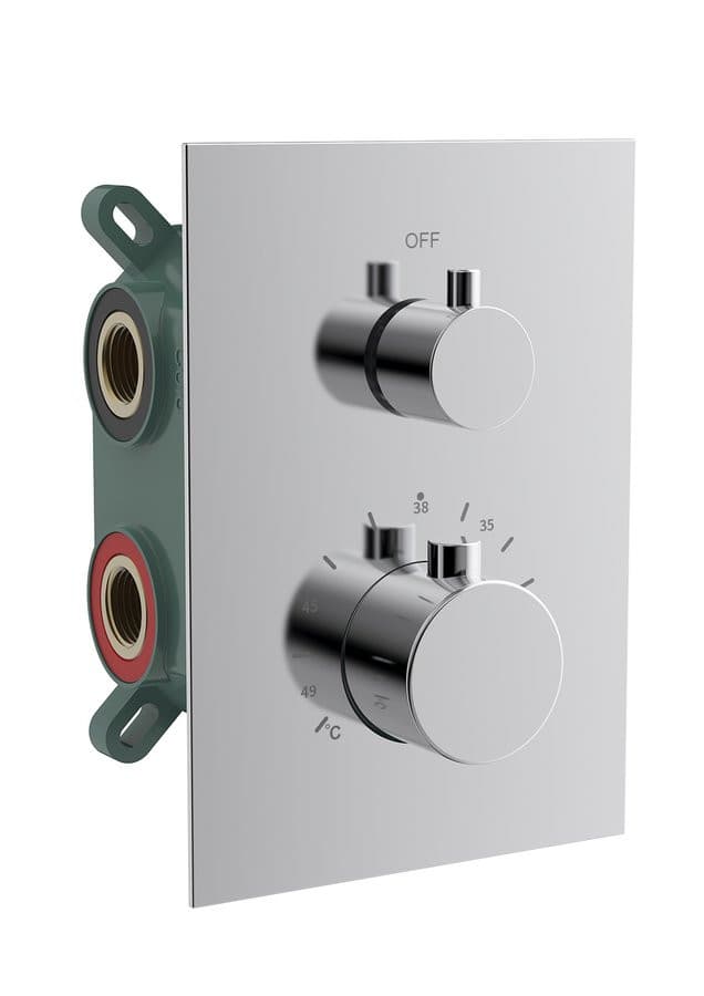 KIMURA bateria podtynkowa termostatyczna, 2 wyjścia, box podtynkowy, chrom