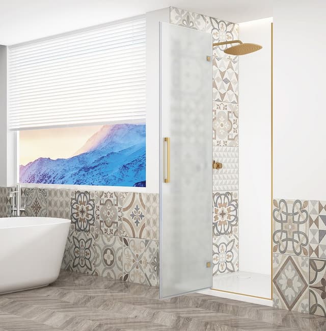 TRINITY GOLD MATT drzwi prysznicowe do wnęki 1200 mm, szkło matowe, lewe