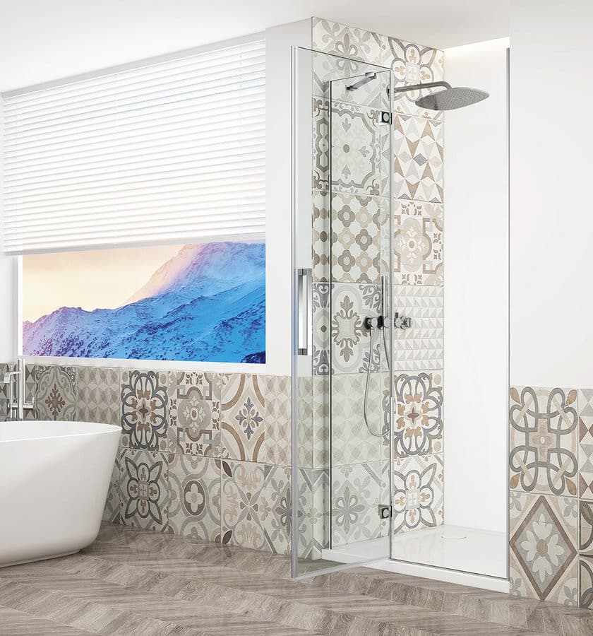 TRINITY CHROME drzwi prysznicowe do wnęki 800 mm, szkło czyste, lewe