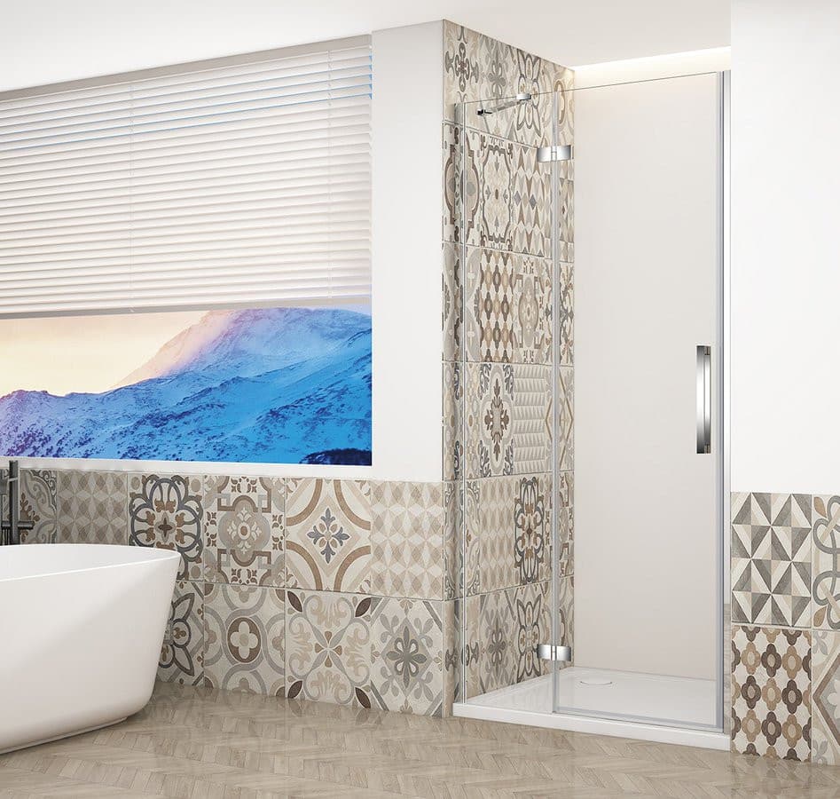 TRINITY CHROME drzwi prysznicowe do wnęki 900 mm, szkło czyste, lewe